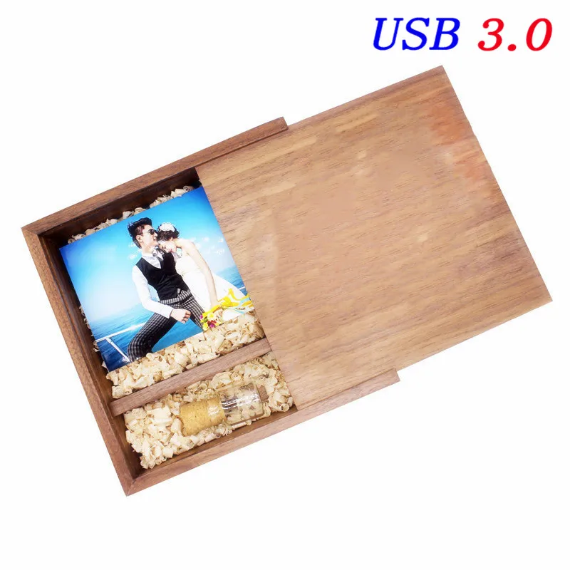 Walnut 205mm JASTER USB 3,0 205*205*60 мм деревянный USB+ коробка usb флэш-накопитель 4 ГБ 8 ГБ 16 ГБ 32 ГБ индивидуальный логотип фотография свадебный подарок - Цвет: Walnut 205mm