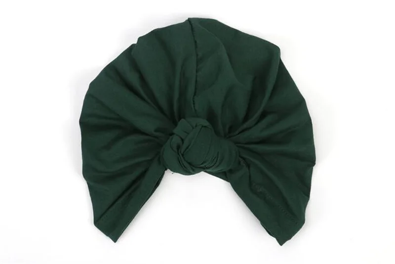 Dark Green Женская теплая осенне-зимняя шапка-тюрбан в богемном стиле с узлом, эластичная шапка-Клош, модные мягкие аксессуары для волос в богемном стиле, мусульманская шапка - Цвет: Dark Green