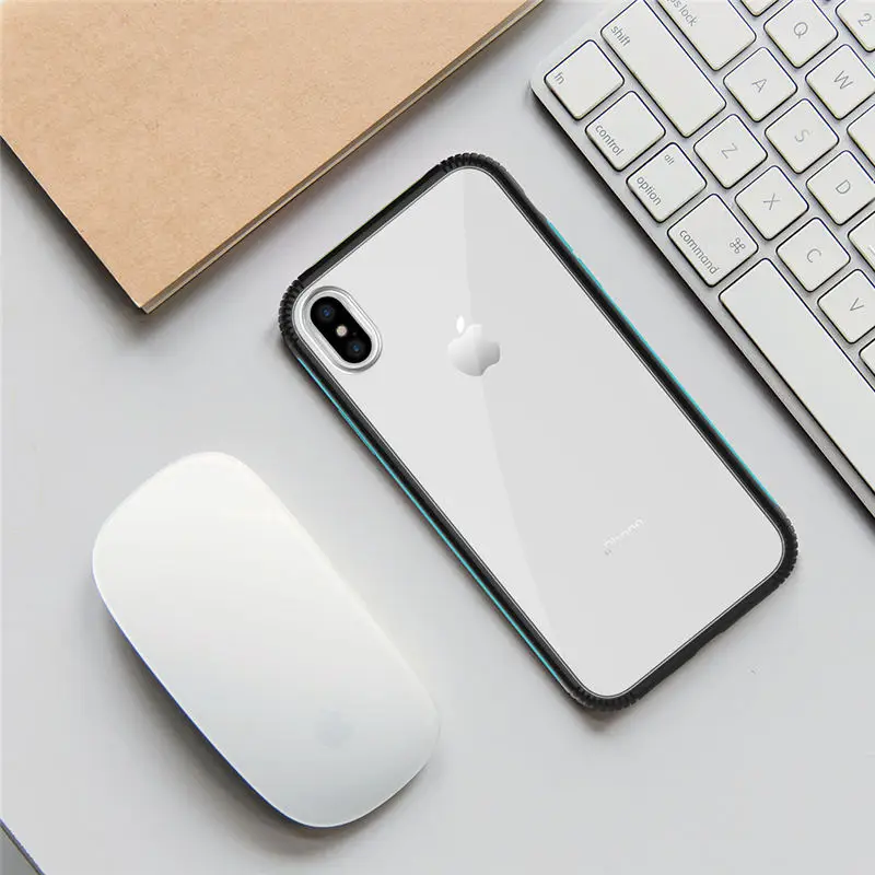 TURATA Colorful Frame Case For iPhone X XS/XS Max Soft TPU Ultra Thin Mixed Silicon Hard PC Transparent for XS |