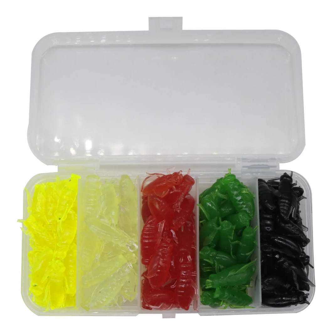 100PCS 100 шт./лот LUSHAZER Мягкая приманка 0,65 г 2,5 см Силиконовая Приманка Мягкая Пластиковая наживка isca искусственная приманка «Червь» блесна - Цвет: 100PCS