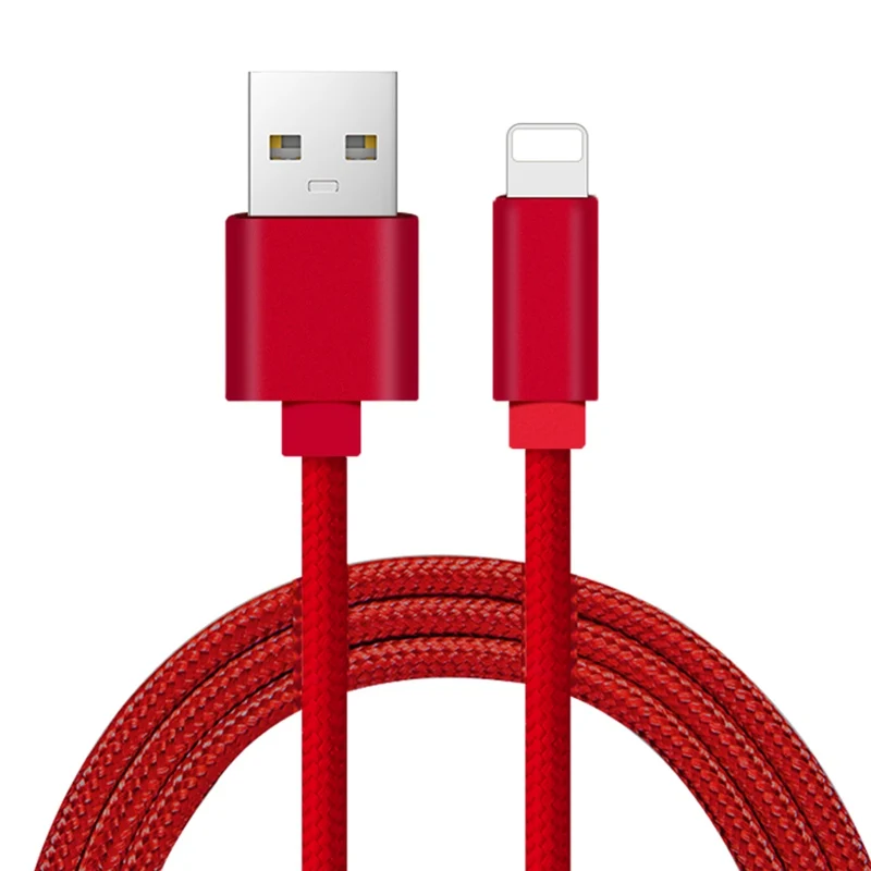 Red Ikismo 2A Быстрая зарядка USB нейлоновый кабель для iPhone XR XS MAX X 8 7 6 Plus 5S ipad mini быстрое зарядное Освещение кабели для передачи данных - Цвет: Red