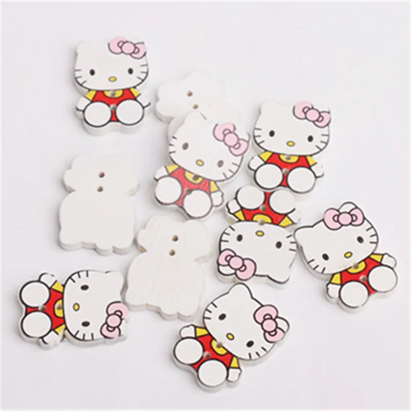 Пуговицы детские деревянные в виде кошек 29 х21 мм 10 шт.|children buttons|scrapbooking patternbuttons wood |
