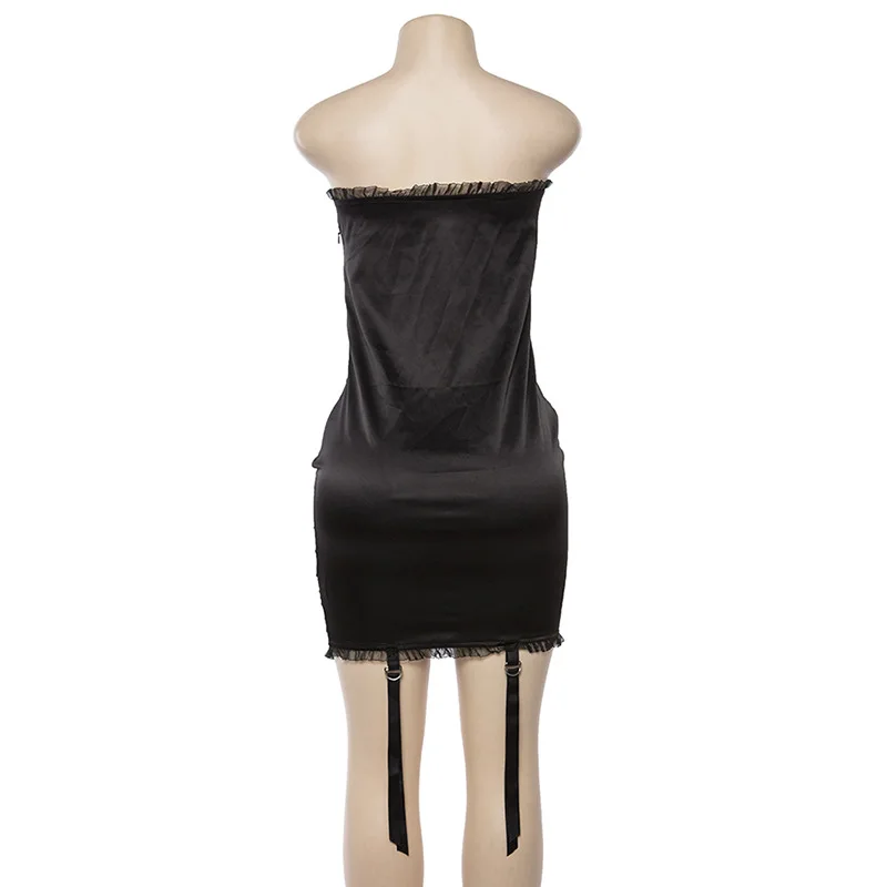 Летнее модное готическое платье для женщин облегающее черное сексуальное на