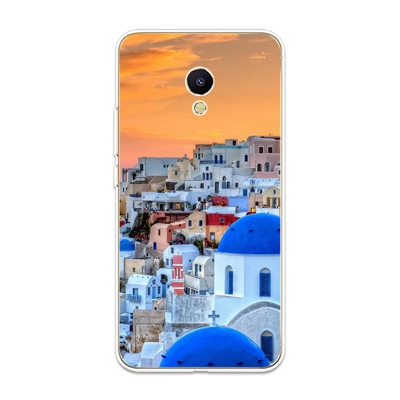 Закат Пляжный Пейзаж Pattern Силиконовый чехол для телефона защитный Fundas Meizu M3 M5 M6