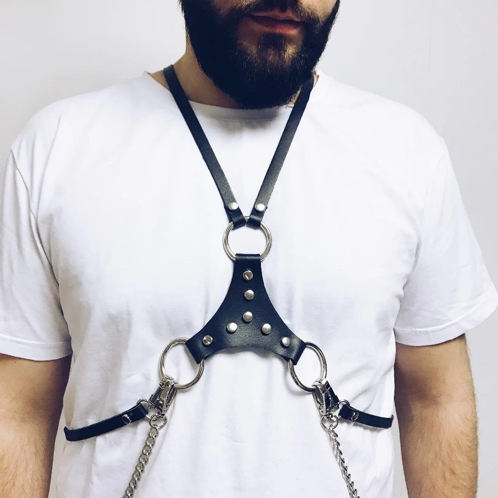 CEA. Ремни для мужского нижнего белья, ремни из искусственной кожи, ремни для тела, грудь, клетка, костюм, уплотнительные кольца, кнопки, гей, готический БДСМ, ремни на цепочке