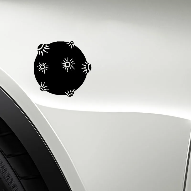 

YJZT 14.6CM*14.2CM Minimalist Nifty Unusually Sun Artistic Dazzling Vinyl Decal Car Sticker Black/Silver C19-1615