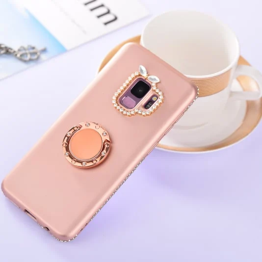 Модные с сияющими блестками алмаз тонкий кольцо чехол для samsung Galaxy S8 S9 плюс |