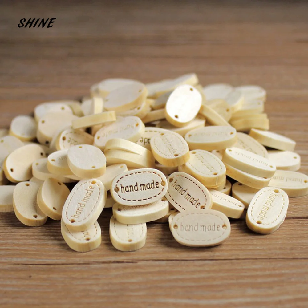 50 шт. декоративные украшения для скрапбукинга 19x12 мм|wooden buttons|sewing woodenwooden buttons hand made