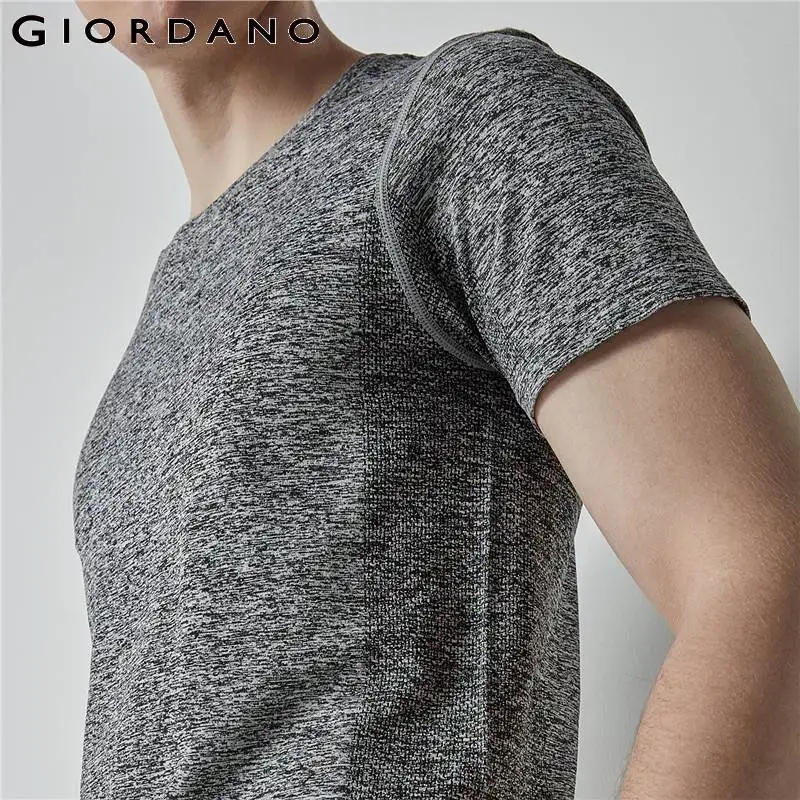 Футболка Giordano Мужская бесшовная с коротким рукавом и круглым вырезом|Мужские