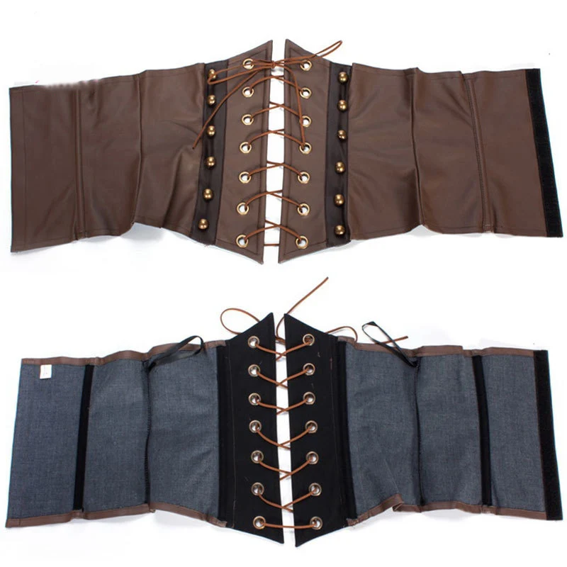Корсет женский из искусственной кожи на шнуровке корсет под грудь в стиле