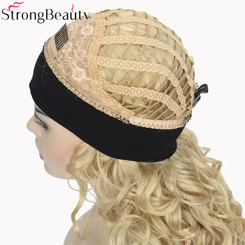 StrongBeauty 26 дюймов синтетический полупарик длинный кудрявый парик с повязками натуральный разрез стиль волос для женщин
