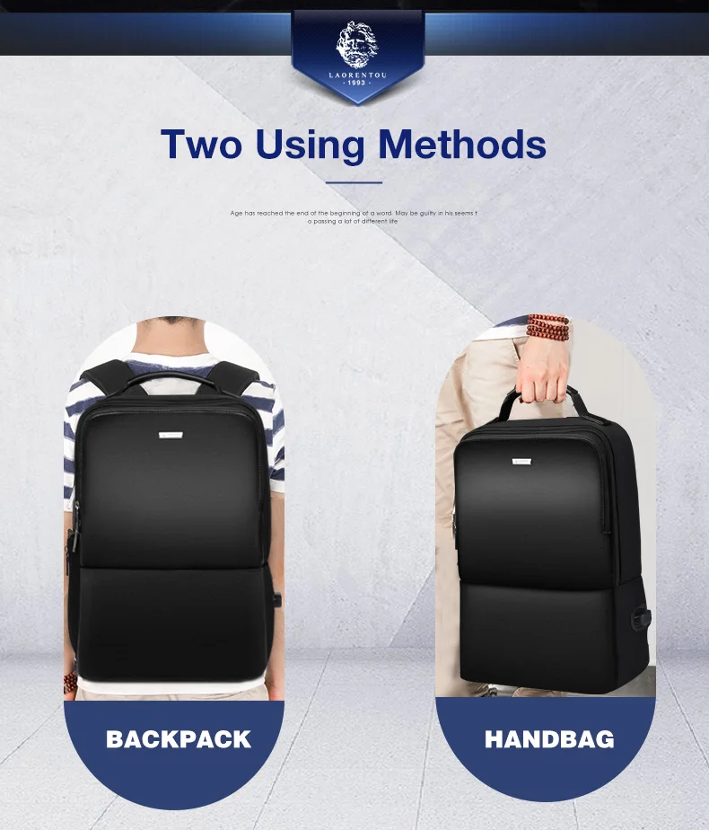 LAORENTOU мужской рюкзак для ноутбука с защитой от кражи мужской бизнес-рюкзак для путешествий Многофункциональный рюкзак для колледжа большая емкость школьная сумка