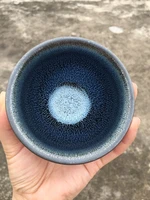 jianzhan tenmoku tianmu tea cup bowl blue indigo dragon scales pattern 100ml3 4oz collection ceremony handmade glorious change