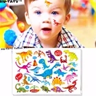 Тату-наклейка Nu-TATY 10 шт.лот, Мультяшные флэш-наклейки, Динозавры юрского периода, водостойкий временный тело, 3d-тату, 17*10 см