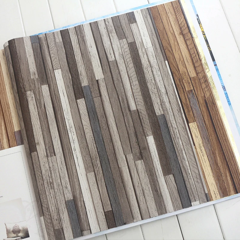 Винтажная деревенская американская 3D деревянная настенная бумага s Home Decor