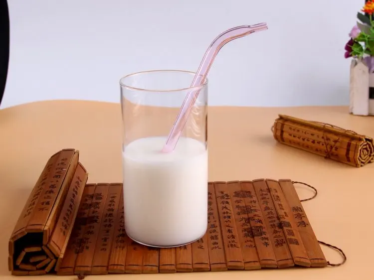 2 шт./лот многоразовые стеклянные соломинки pyrex + 1 щетка для очистки соломы