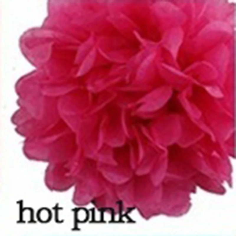 hot pink Cyuan 10/20/30 см 5 шт. DIY помпонами ткани Бумага цветы Свадебные украшения Pom шары в виде искусственного цветка 1st товары для дня рождения - Цвет: hot pink