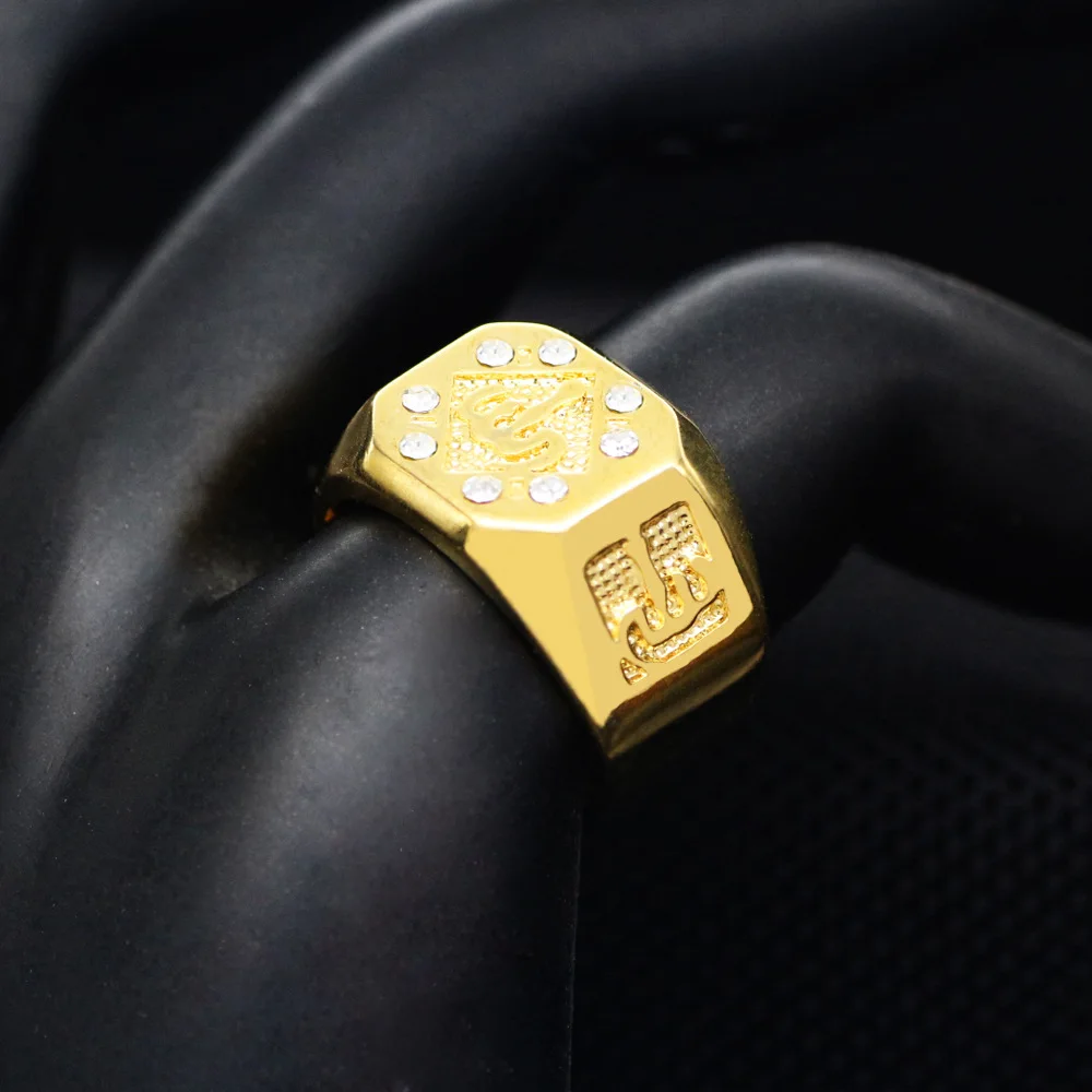 Новые золотые ювелирные изделия женские мужские кольца модные мусульманские