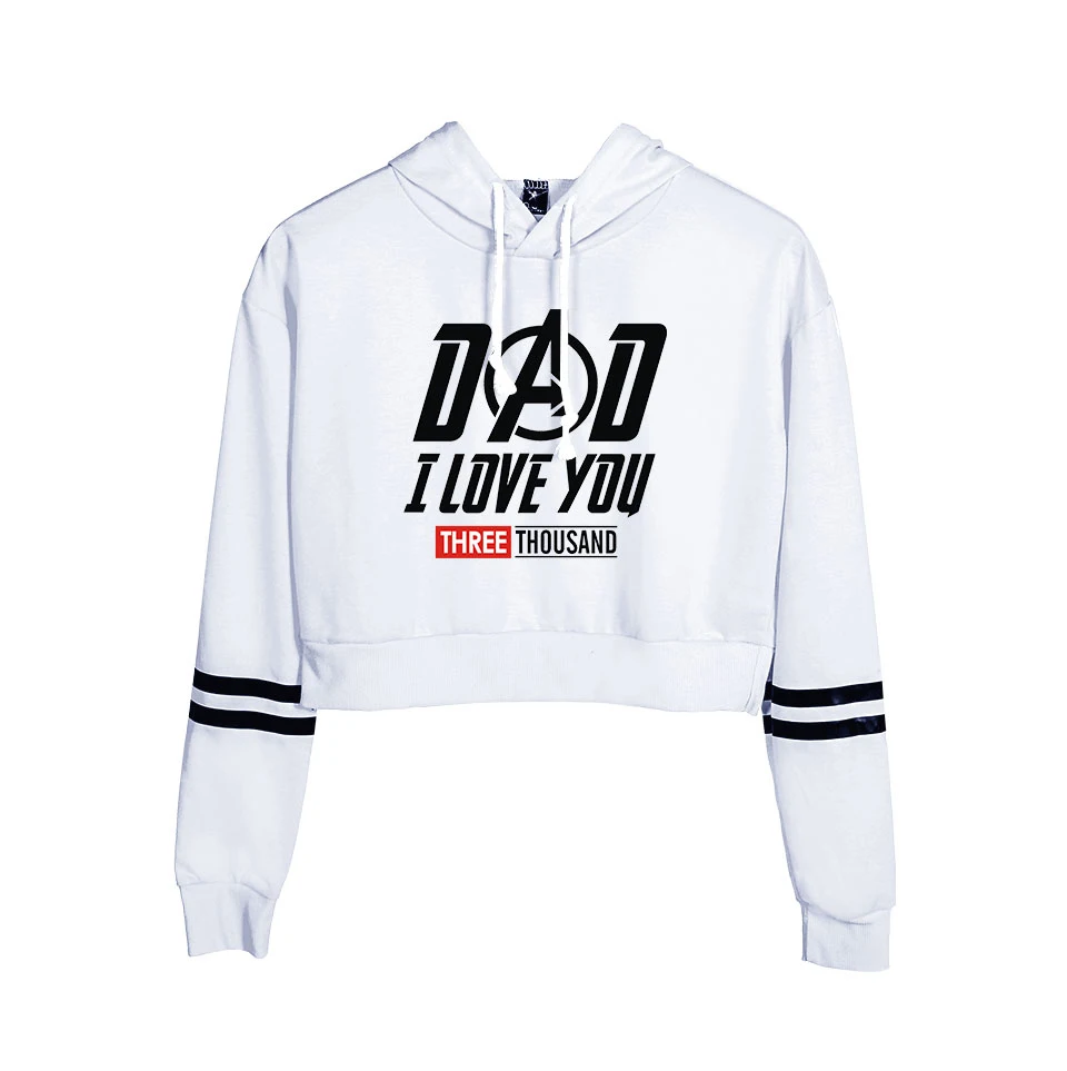 Новый Harajuku модные худи укороченный Love You 3000 раз толстовка с капюшоном для женщин