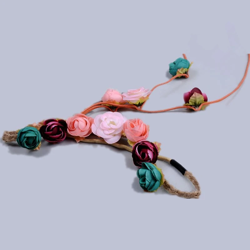 1 шт. богемная разноцветная гирлянда с цветком камелии Женская корона