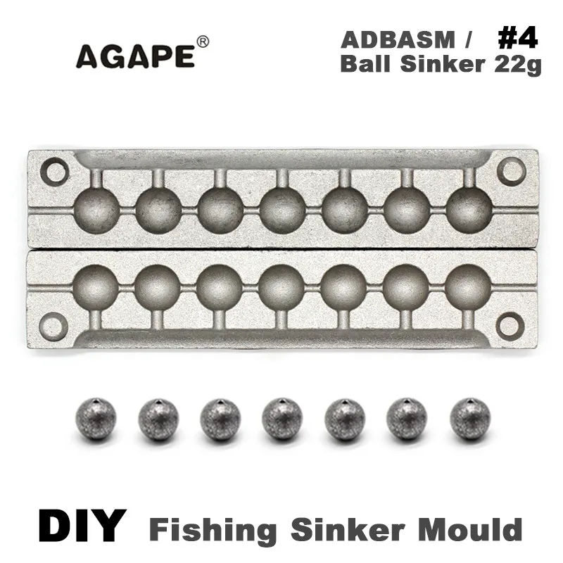 

Agape DIY Fishing Ball Sinker Mould ADBASM/#4 22g 7 Cavities