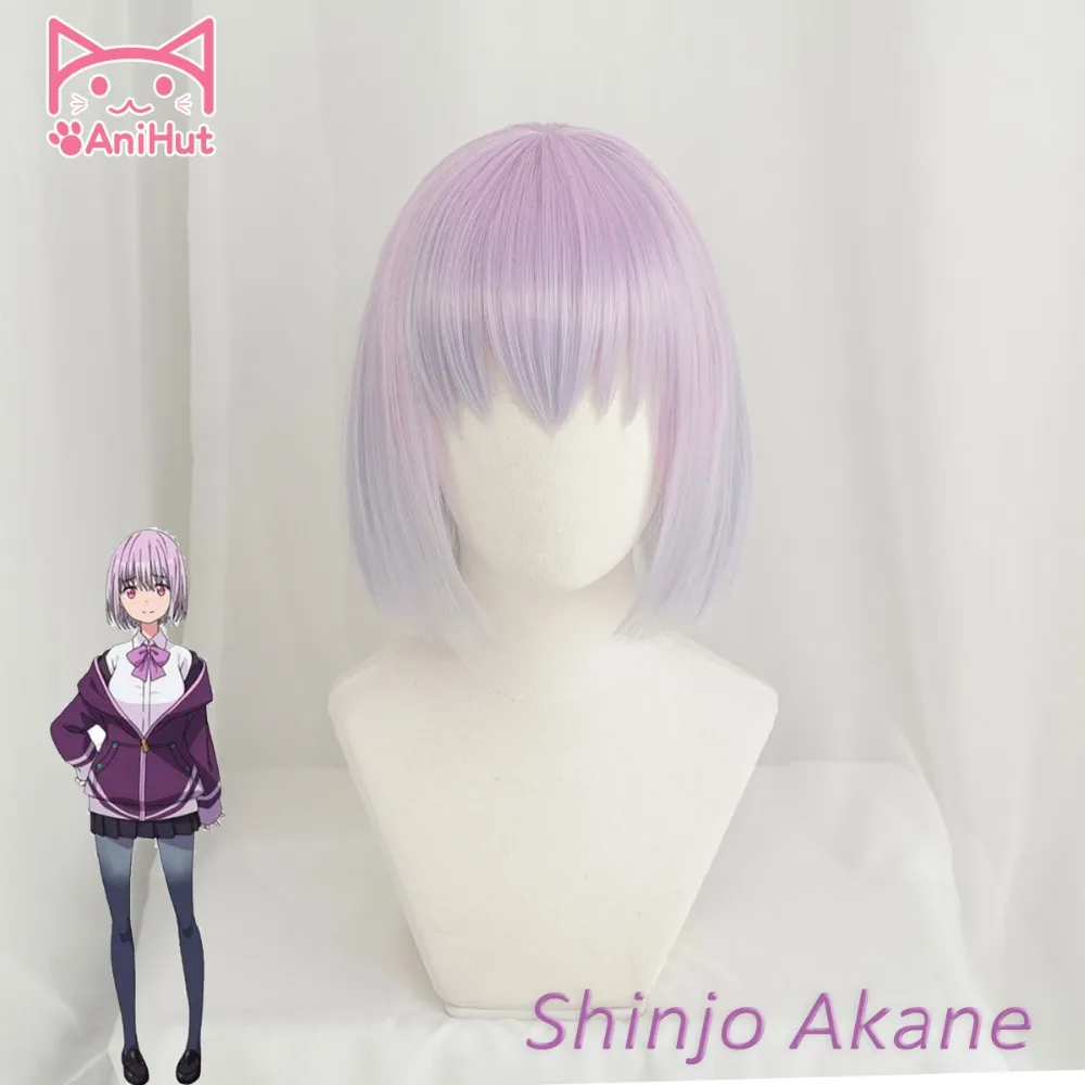 Anihut аниме SSSS. GRIDMAN Shinjo Akane Косплей парики женские длинные прямые Фиолетовый парик