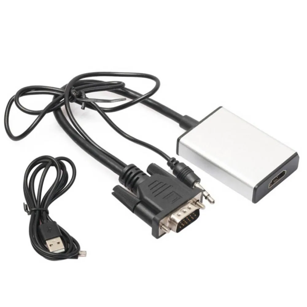 EDAL VGA в HDMI адаптер с 3 5 мм аудио поддержкой 1080P и USB питания Видео кабель конвертер