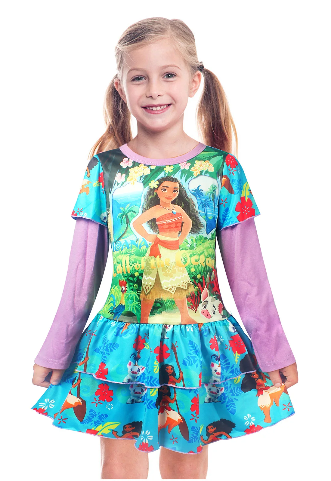 girl dress moana vaiana kids adventure outfit polynesian princess beach party cosplay costume fantasia brithday halloween | Детская