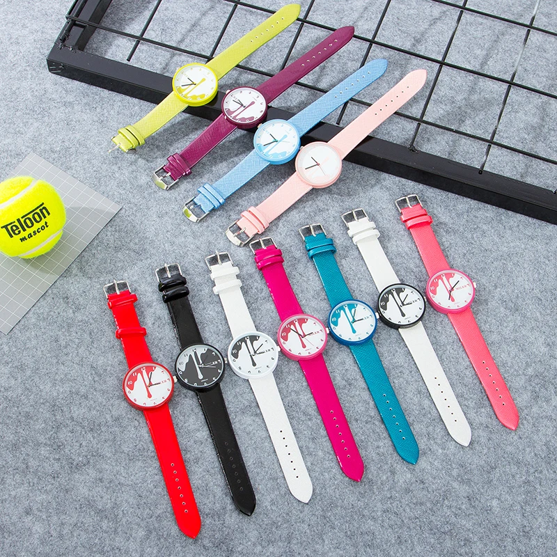 Часы наручные женские кварцевые с милым рисунком модные брендовые элегантные