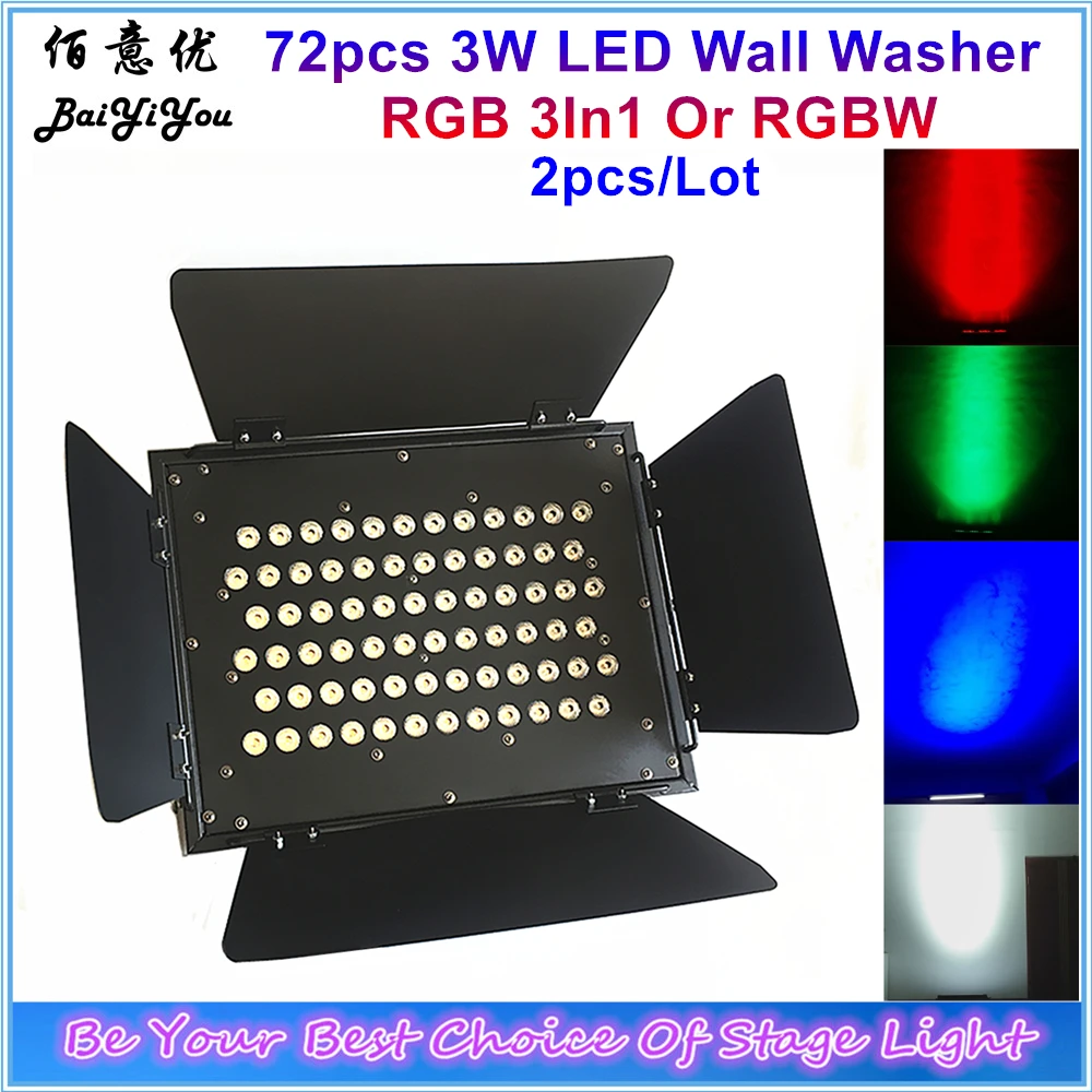 Новый 72 шт. 3 Вт RGB высокой Мощность светодиодный стены шайба светильник 72*3W RGBW