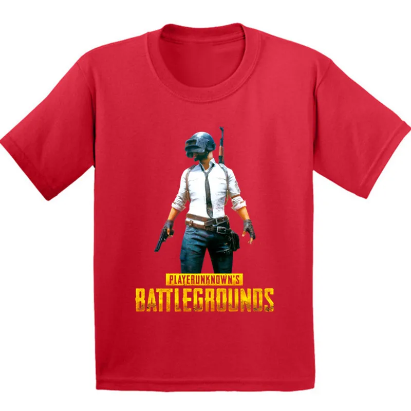 Red A Детская Хлопковая футболка с рисунком игры Playerunknown's Battlegrounds PUBG; забавная одежда для малышей; Повседневная футболка для мальчиков и девочек - Цвет: Red A