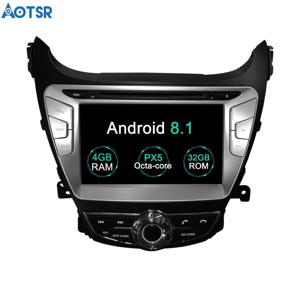 Автомобильный DVD плеер Aotsr Android 8 1 GPS навигация для Hyundai Elantra 2011 2013 мультимедиа 2 din