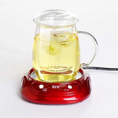 red combo 500ml Электрический чайник комбинированный персональный стеклянный Электрический чайник с постоянной температурой изоляционный стеклянный Электрический чайник Регулируемый чайный набор - Цвет: red combo 500ml