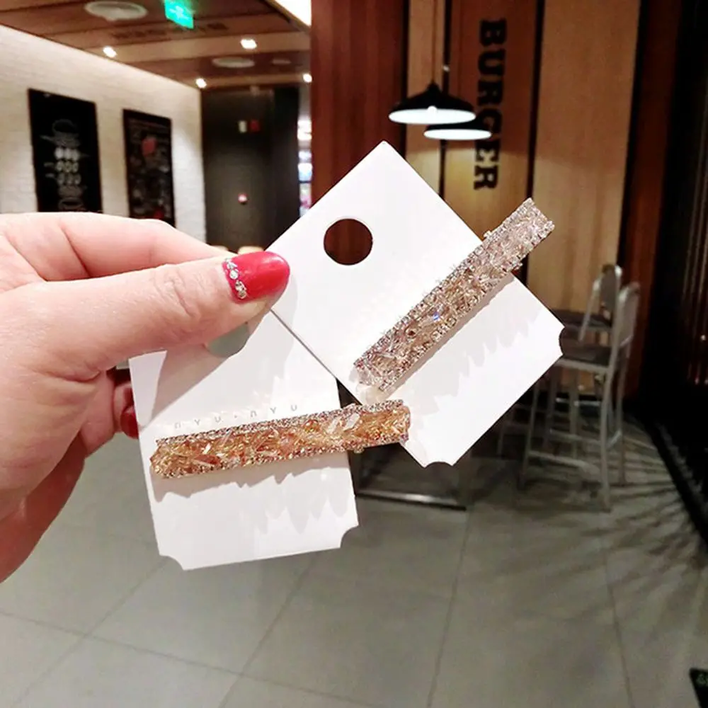 Заколка для волос с блестящими кристаллами 1 шт. Золотая шпилька головные уборы