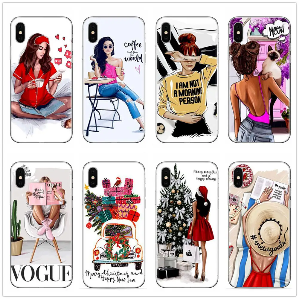 Модный Рождественский Мягкий ТПУ чехол для телефона iPhone 8 7 6 6S Plus 5S SE X XR XS Max
