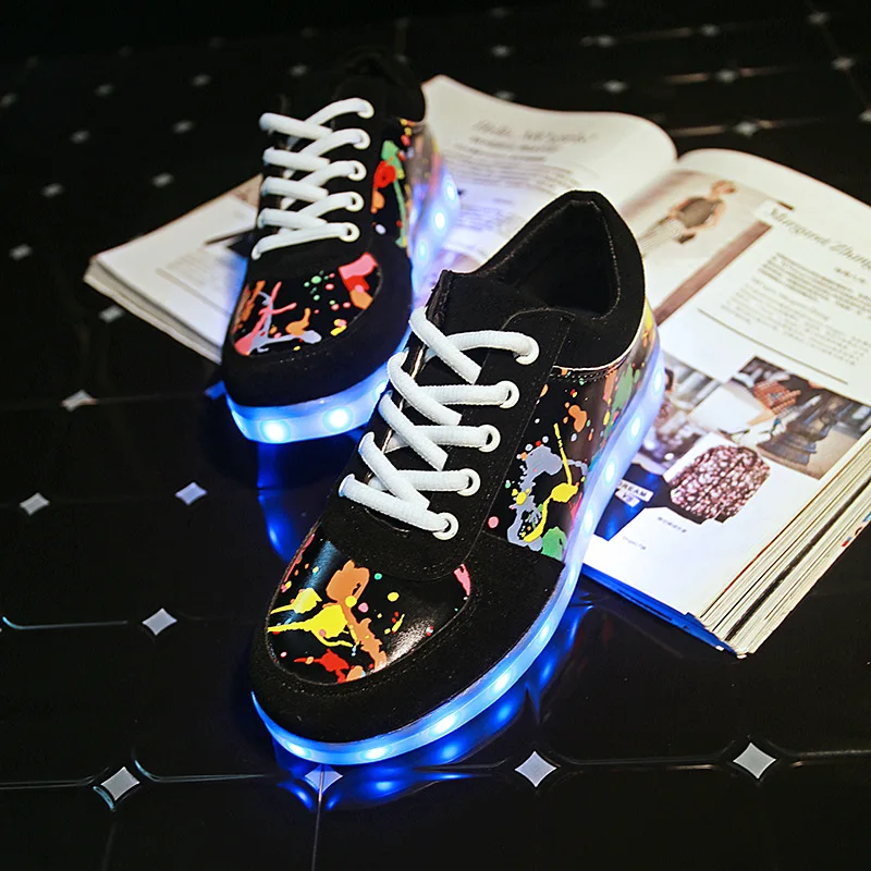USB Перезаряжаемые Schoenen Мужская повседневная обувь Подсвечиваемые женские