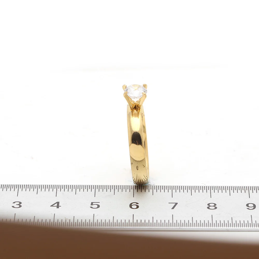 Женское кольцо из нержавеющей стали с белым цирконом 4 мм|finger ring|stainless steel ringbrand rings