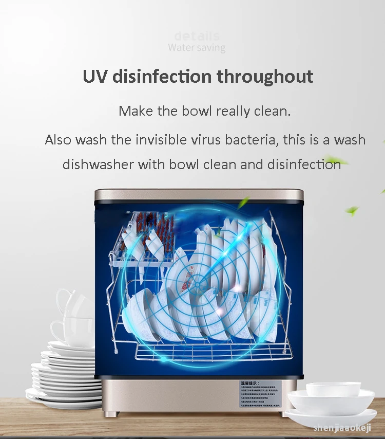 Бытовой посудомоечная машина высокотемпературной стерилизации dishwash машина Автоматическая рабочего кухонная посудомоечная машина 220v 2000W