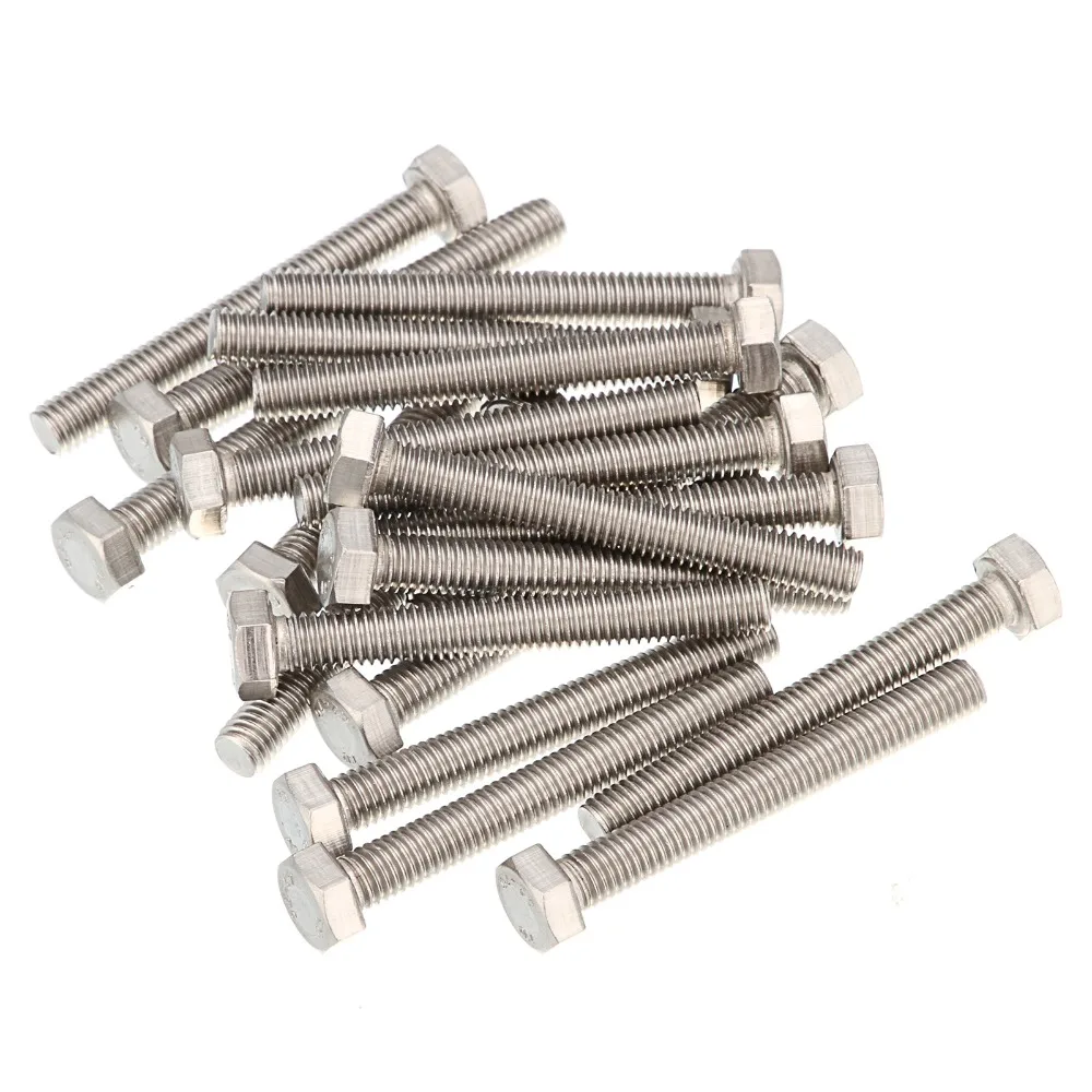 25pcs304 винты с шестигранной головкой из нержавеющей стали M5X8/10/12/16/18/20/25/30/35