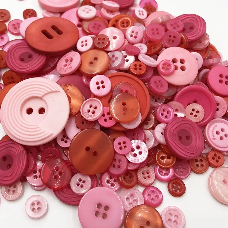 D-pink 50 Gram DIY Making Hand Knitting doll's clothing Buttons Resin Promotions Mixed Sewing Scrapbook PT231 | Дом и сад