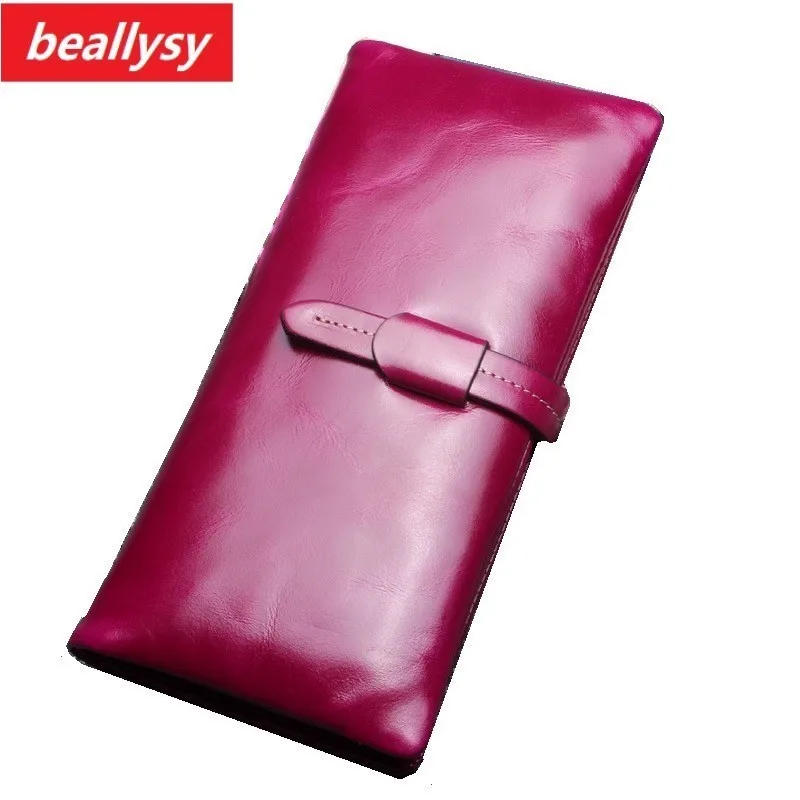 

2018 New Women's Genuine Leather Wallet Female Zipper Wallets RFID Blocking Clutch Large Card Holder Phone Wristlet Coin Purse