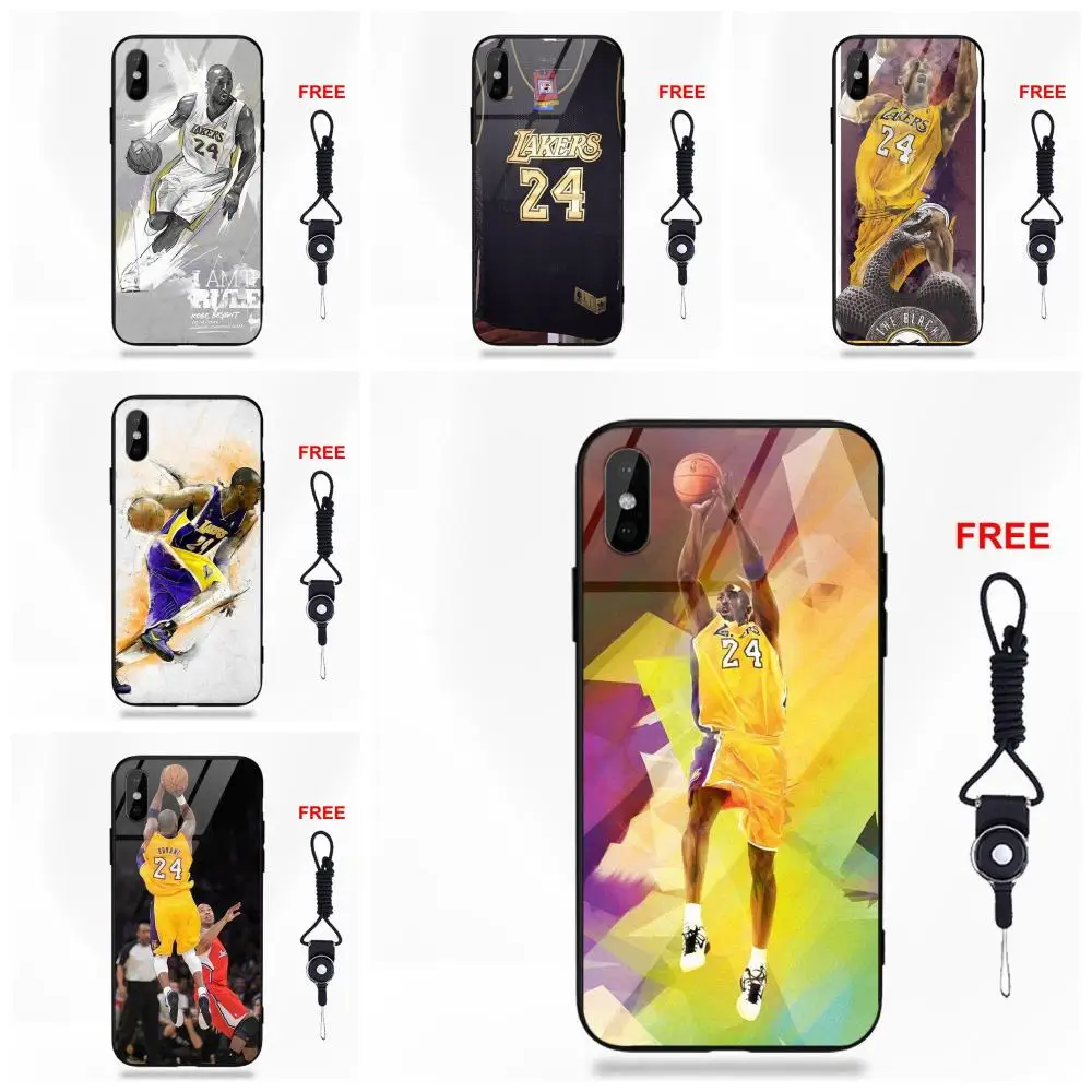 Мягкие TPU оправа закаленное стекло моды дизайн корпуса Kobe Bryant Jersey для Apple iPhone 5 5C 5S