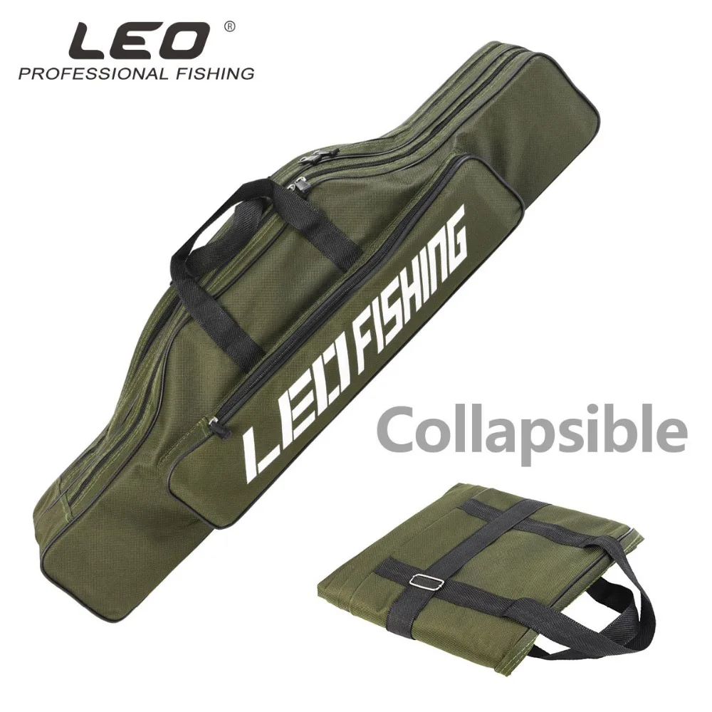 

LEO 600D ткань Оксфорд двухслойная большая емкость 80 см сумки для рыбалки упаковка для морской рыбалки складная сумка для удочки