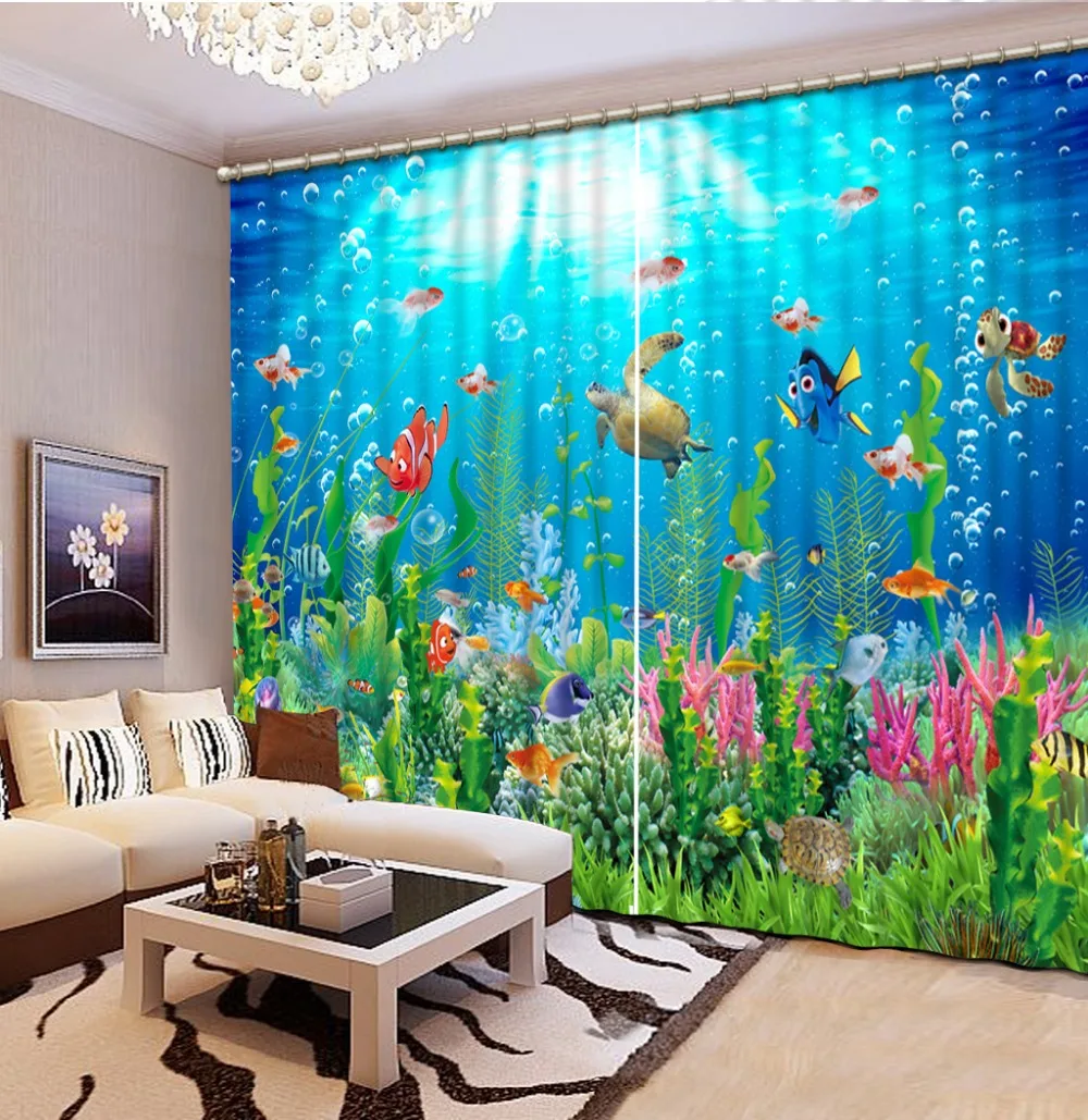 Стереоскопические шторы на заказ 3d-занавески с изображением океана для спальни