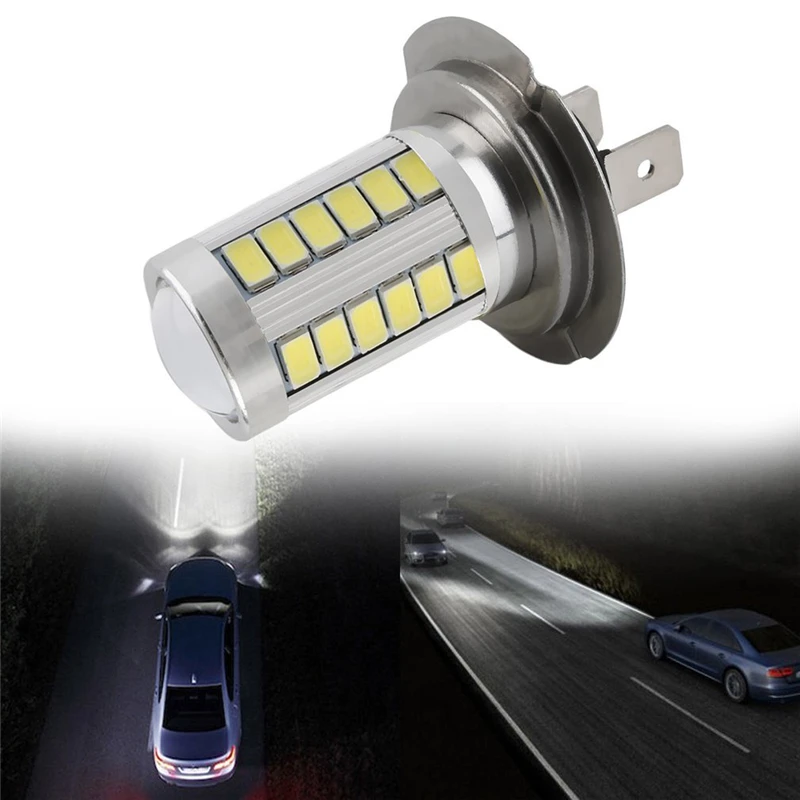 Прямая поставка универсальная супер яркая белая светодиодная лампа H7 5630 SMD 33 для