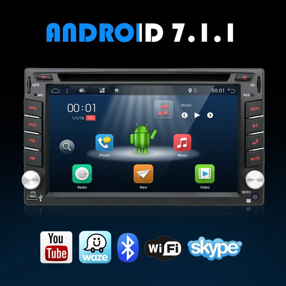 2 din автомагнитола Android 7 1 автомобильный dvd-плеер стерео Мультимедиа gps + Wifi Bluetooth