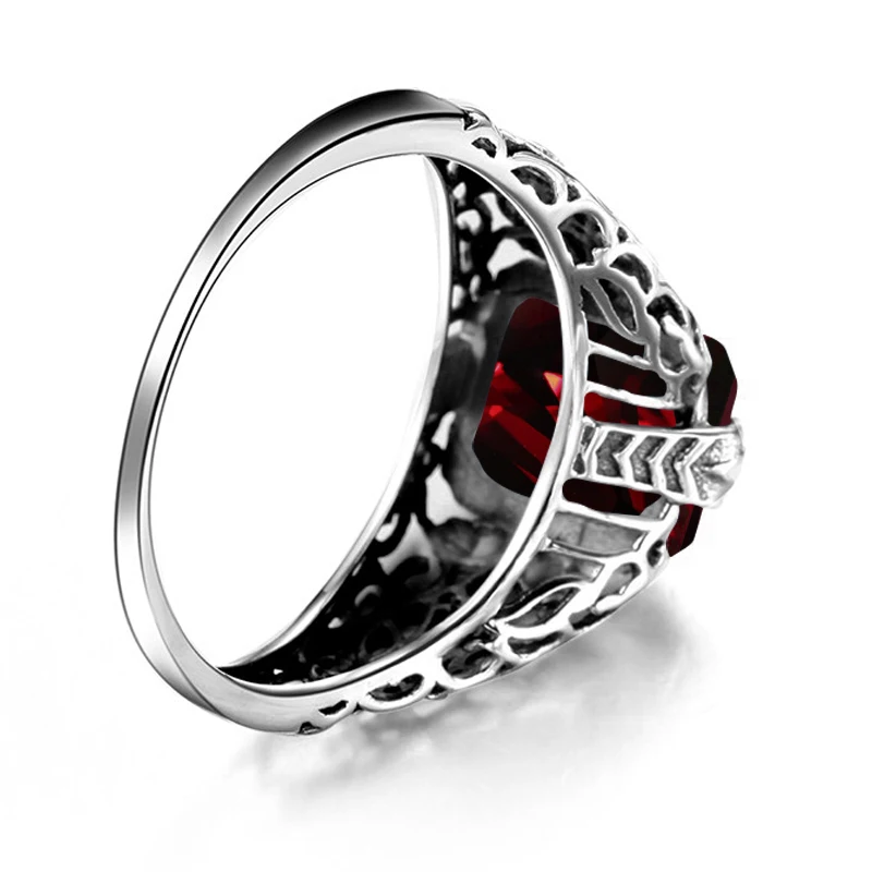Женское кольцо с гранатом и фианитом из серебра 925 пробы|bijoux ring|rings promisebijoux fashion |