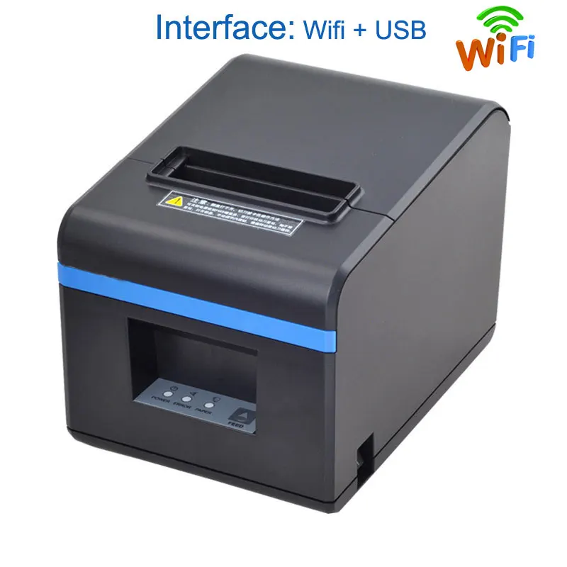 WIFI and USB Новое поступление 80 мм автоматический резак чековый принтер POS usb-порт для принтера или Ethernet порт или Bluetooth интерфейс для молочного чайного магазина - Цвет: WIFI and USB