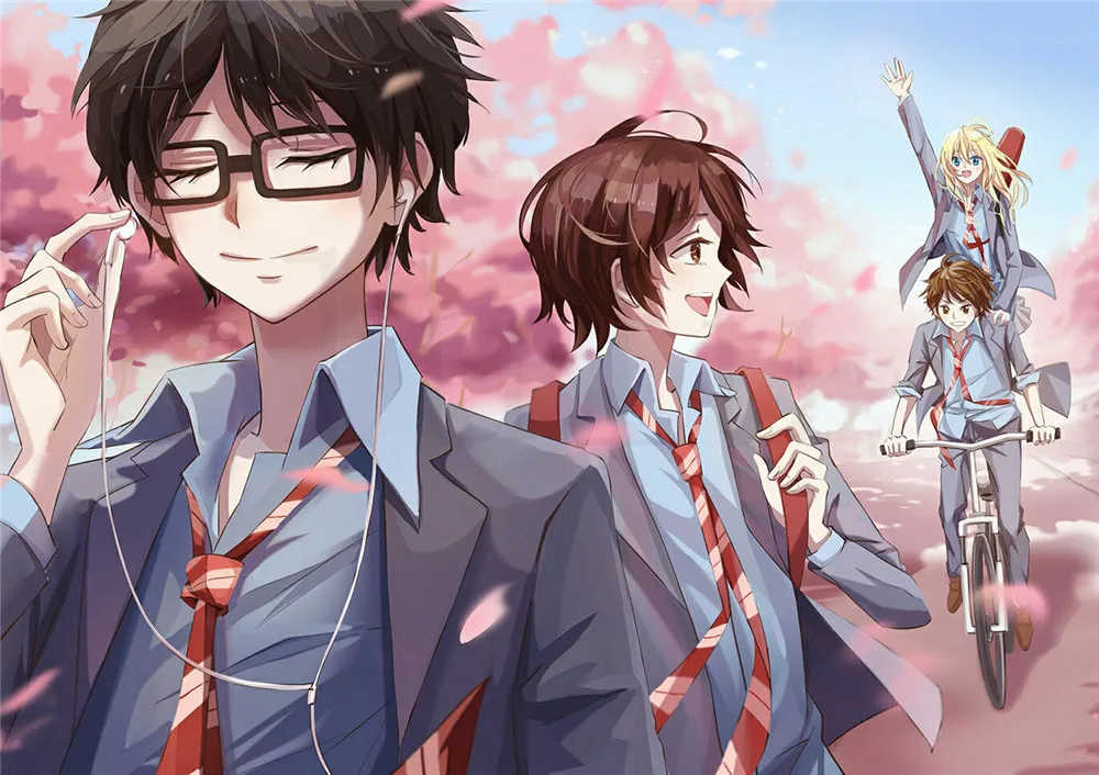 Постеры Your Lie в апреле Мультяшные наклейки на стену яркие цвета высокое