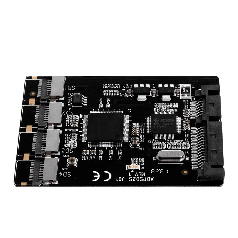 4 Micro SD/TF карта на SATA 22pin адаптер RAID Quad TF карта на SATA 2,5 конвертер Feb7